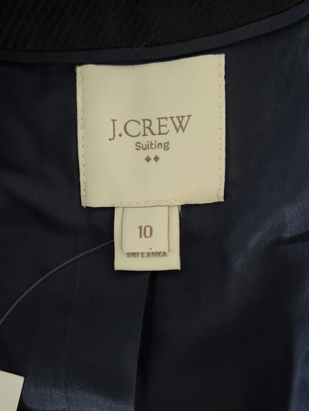 J. Crew Navy and Light Gray Striped Cropped Jacket
